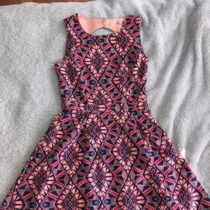Forever 21 Patterned Skater Dress WITH POCKETS!